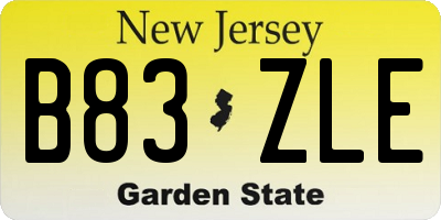 NJ license plate B83ZLE