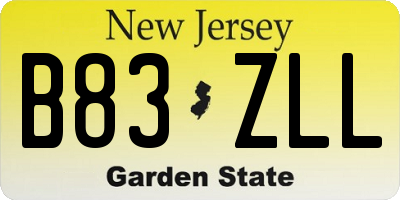 NJ license plate B83ZLL