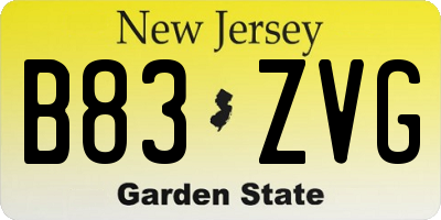 NJ license plate B83ZVG