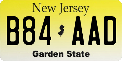 NJ license plate B84AAD
