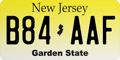 NJ license plate B84AAF