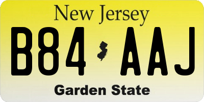 NJ license plate B84AAJ