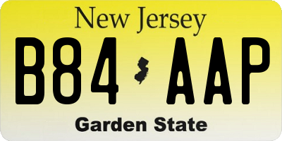 NJ license plate B84AAP