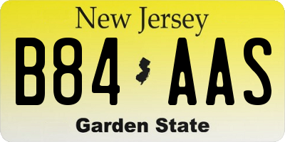 NJ license plate B84AAS