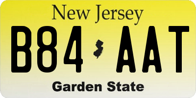 NJ license plate B84AAT