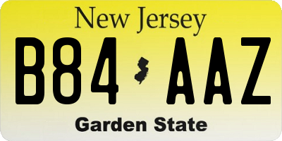 NJ license plate B84AAZ