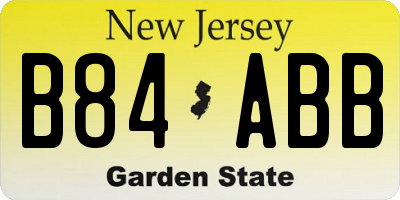 NJ license plate B84ABB