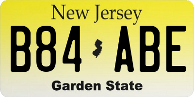 NJ license plate B84ABE