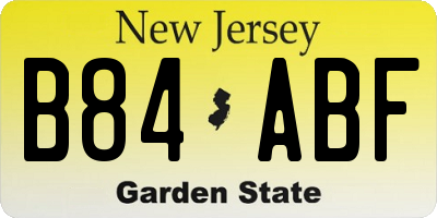 NJ license plate B84ABF