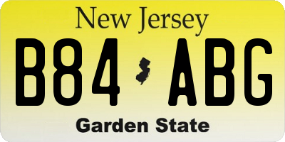 NJ license plate B84ABG