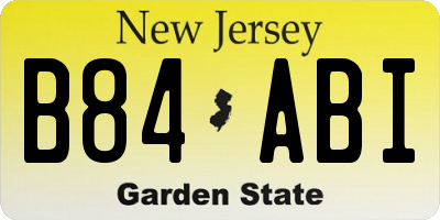 NJ license plate B84ABI