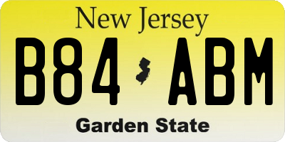 NJ license plate B84ABM