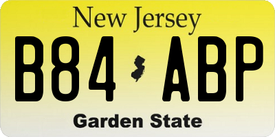 NJ license plate B84ABP