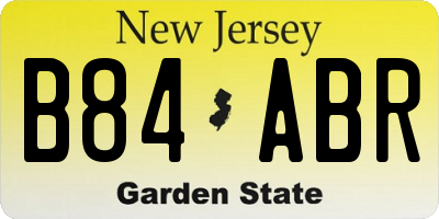 NJ license plate B84ABR