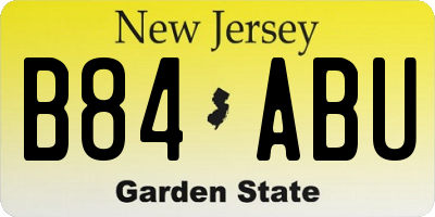 NJ license plate B84ABU