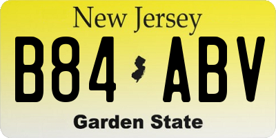 NJ license plate B84ABV