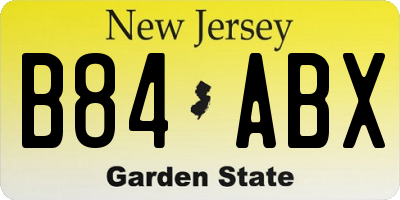NJ license plate B84ABX