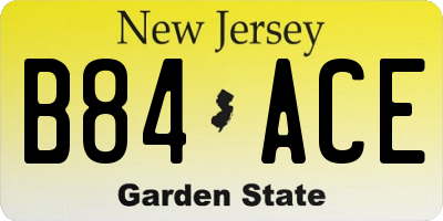 NJ license plate B84ACE