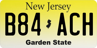 NJ license plate B84ACH