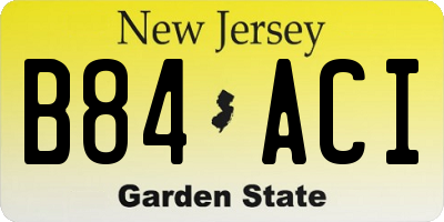 NJ license plate B84ACI