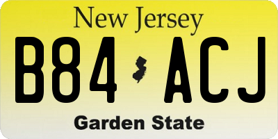 NJ license plate B84ACJ