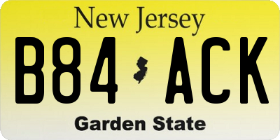 NJ license plate B84ACK