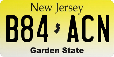 NJ license plate B84ACN
