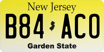 NJ license plate B84ACO