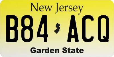 NJ license plate B84ACQ
