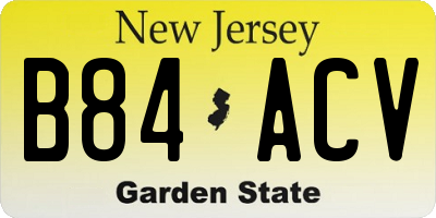 NJ license plate B84ACV