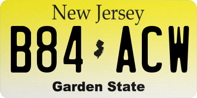 NJ license plate B84ACW