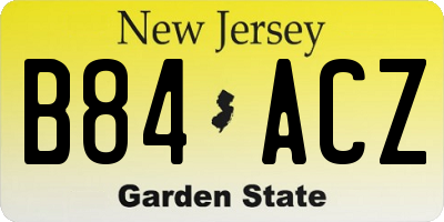 NJ license plate B84ACZ