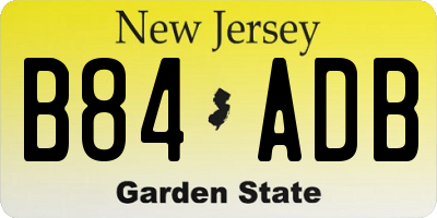 NJ license plate B84ADB