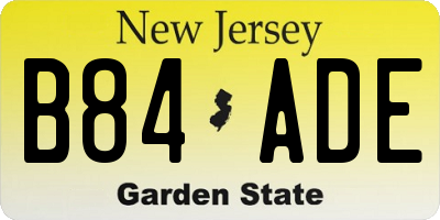 NJ license plate B84ADE