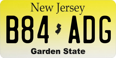 NJ license plate B84ADG