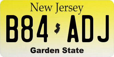 NJ license plate B84ADJ