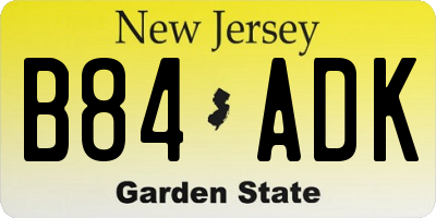 NJ license plate B84ADK