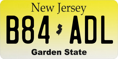 NJ license plate B84ADL