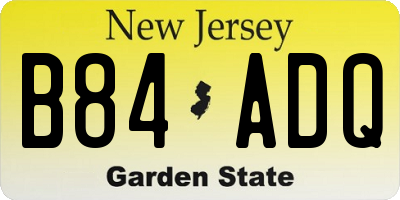 NJ license plate B84ADQ