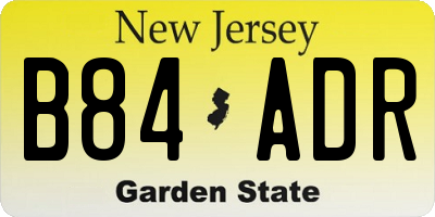 NJ license plate B84ADR