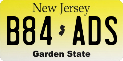 NJ license plate B84ADS