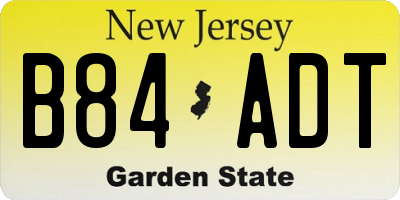 NJ license plate B84ADT