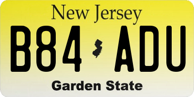 NJ license plate B84ADU