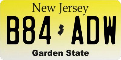 NJ license plate B84ADW
