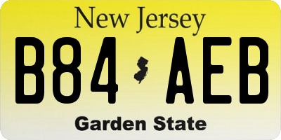 NJ license plate B84AEB