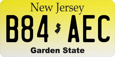 NJ license plate B84AEC