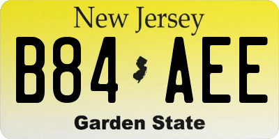 NJ license plate B84AEE
