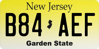 NJ license plate B84AEF