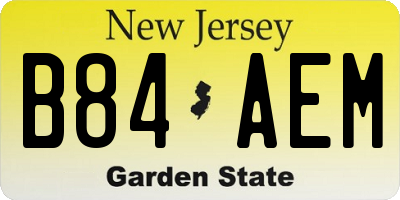 NJ license plate B84AEM