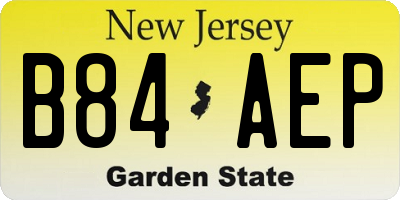 NJ license plate B84AEP